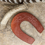 Pipestone Flower Etched Horseshoe~CRPSFEHS