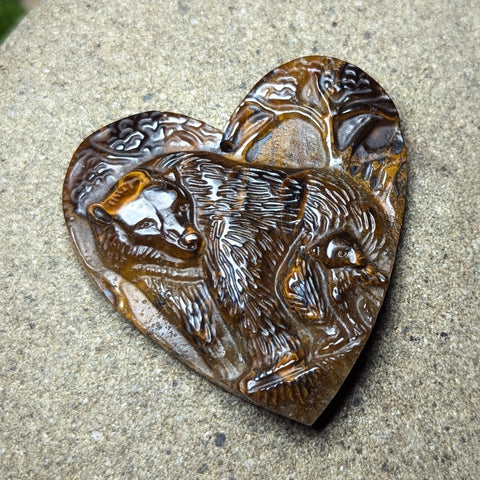 Tiger Eye "Mama Bear" Carving~CRCRV129