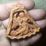 "Red Malachite" Mother & Child Angels Carving~CRCRV098