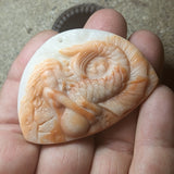 "Red Malachite" Mermaid Carving~CRCRV036