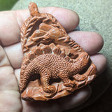 "Red Malachite" Stegosaurus Carving~CRCRV125