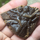 Tiger Eye "Mother & Child Angels" Carving~CRCRV094