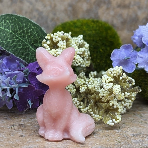 Pink Opal Fox Carving~CRPOFOXC