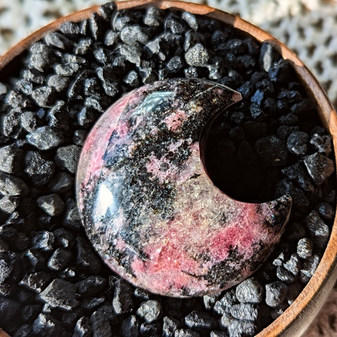 Silicified Rhodonite "Blood Moon" Carving~CRRHBMC1