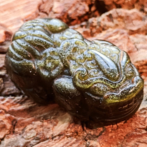 Gold Sheen Obsidian Pixiu Carving- CRGSOPIX