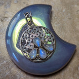 Rainbow Moonstone Pendant~JSSRMP01