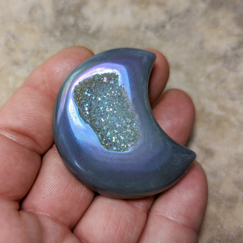 Angel Aura Druzy Agate Moon~CRADAM17