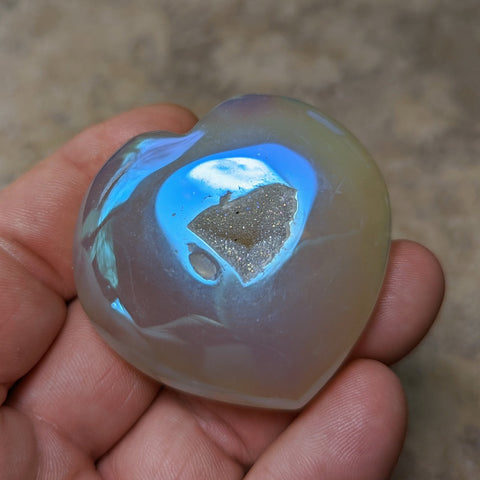 Angel Aura Druzy Agate Heart~CRADAH12