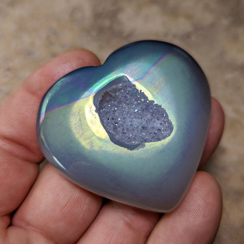 Angel Aura Druzy Agate Heart~CRADAH16