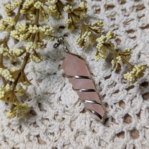 Rose Quartz Point Pendant~JSPRQPP1