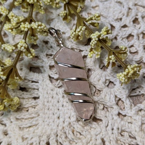 Rose Quartz Point Pendant~JSPRQPP5