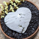 White Lace Agate Heart~CRWLAH03